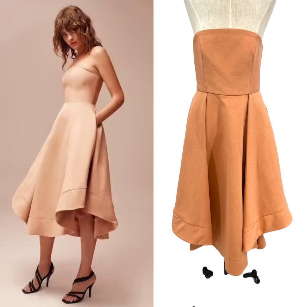 C/meo Collective Entice Making Waves Biscuit Dress Strapless‎ Peach Size Medium